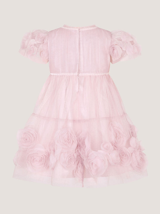 Dsiney Kidz - Monsoon Pink Baby Remi Rose Appliqué Glitter Party Dress image 2