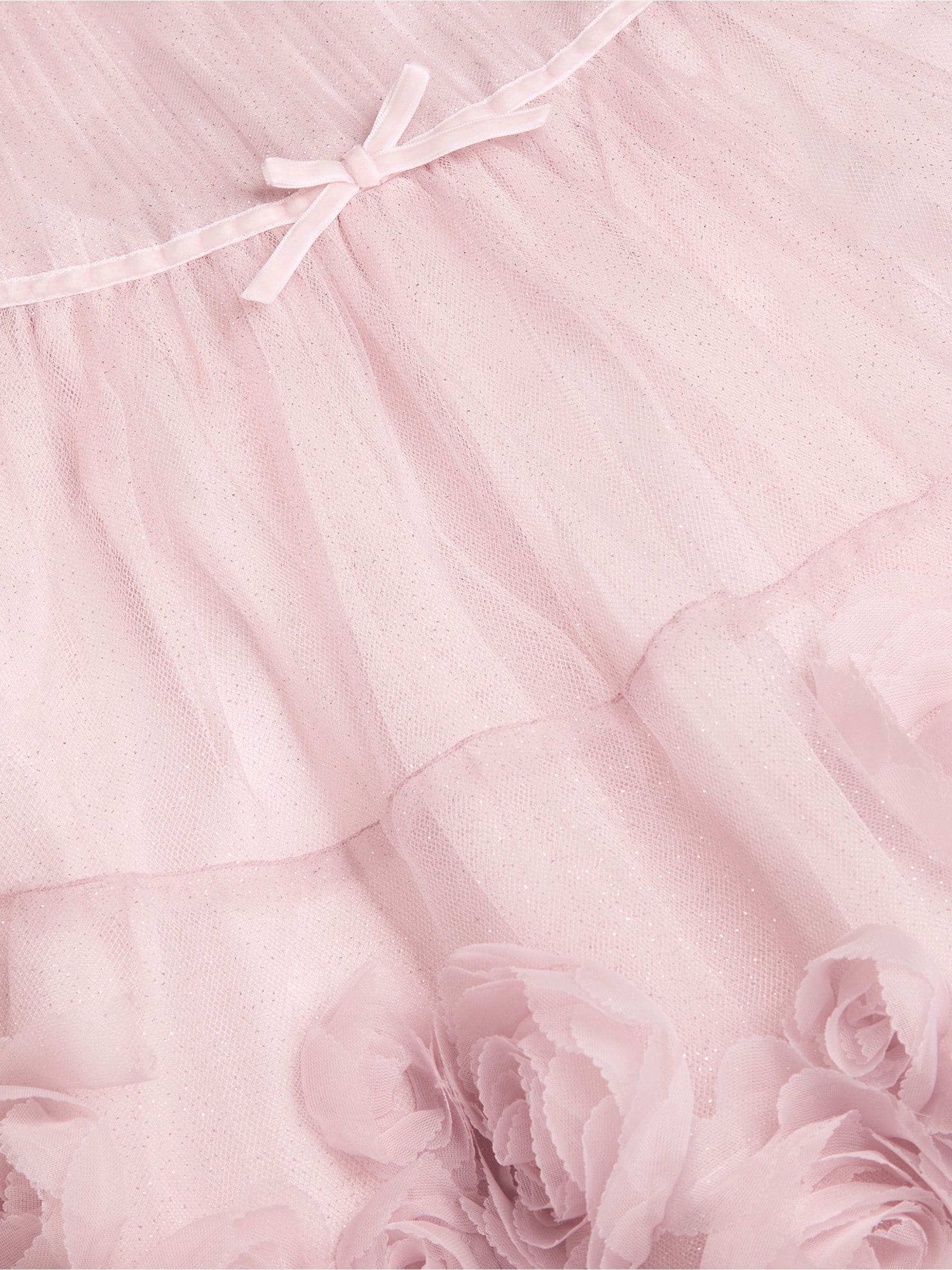 Dsiney Kidz - Monsoon Pink Baby Remi Rose Appliqué Glitter Party Dress image 3