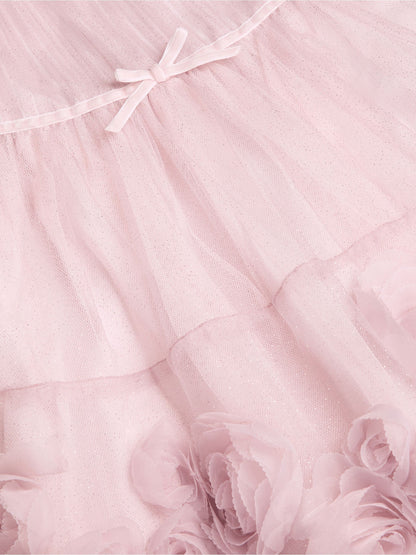 Dsiney Kidz - Monsoon Pink Baby Remi Rose Appliqué Glitter Party Dress image 3