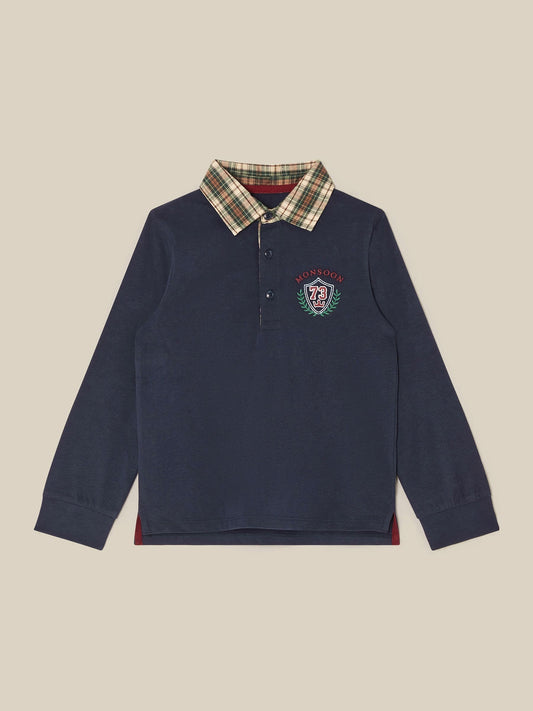 Monsoon Blue Check Collar T-Shirt - image 1