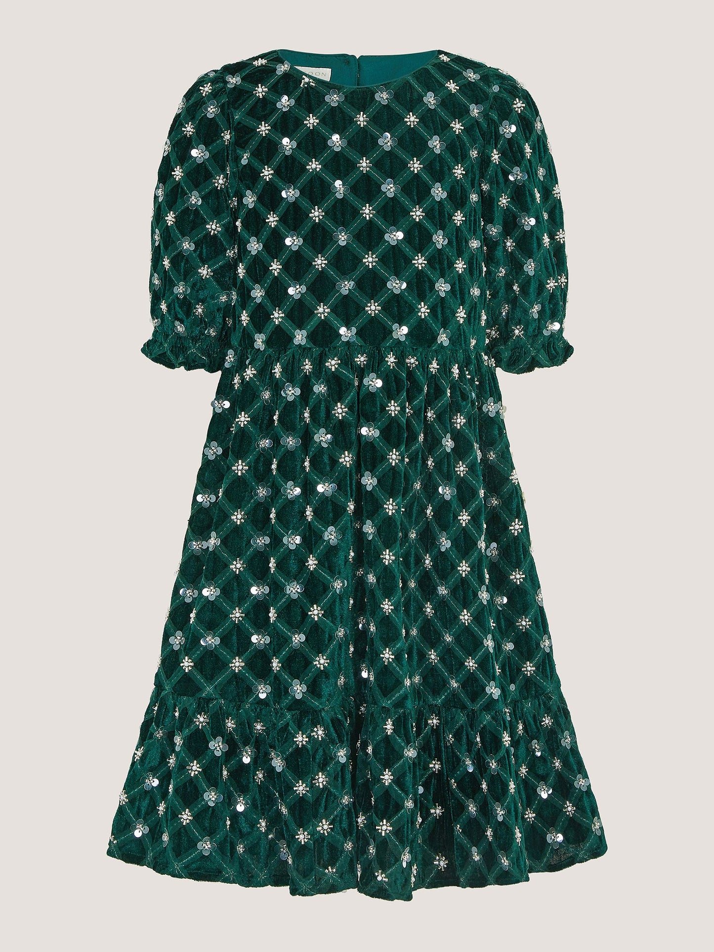 Dsiney Kidz - Monsoon Green Gracie Embellished Velvet Party Dress image 2