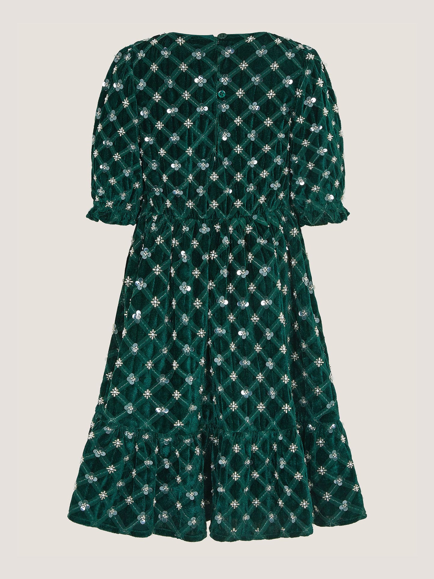 Dsiney Kidz - Monsoon Green Gracie Embellished Velvet Party Dress image 3