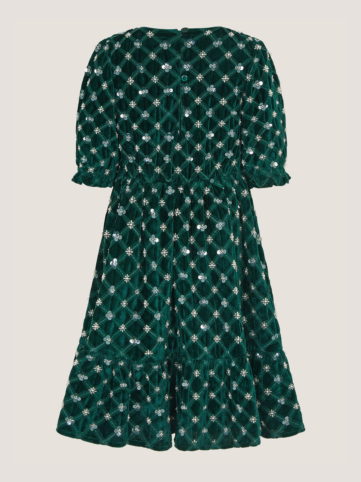 Dsiney Kidz - Monsoon Green Gracie Embellished Velvet Party Dress image 3