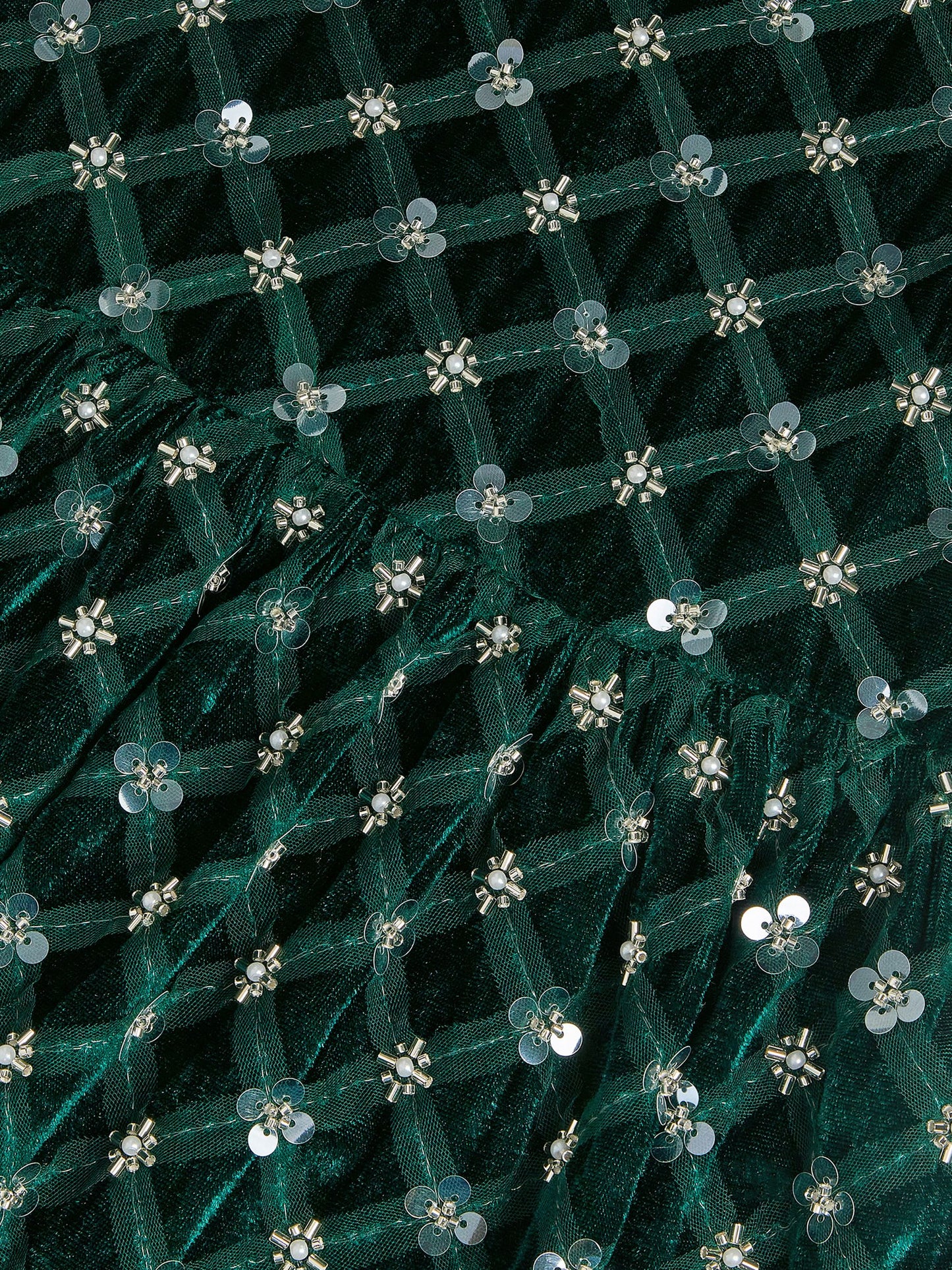 Dsiney Kidz - Monsoon Green Gracie Embellished Velvet Party Dress image 4