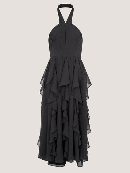 Dsiney Kidz - Monsoon Black Arizona Halter Ruffle Prom Dress image 1
