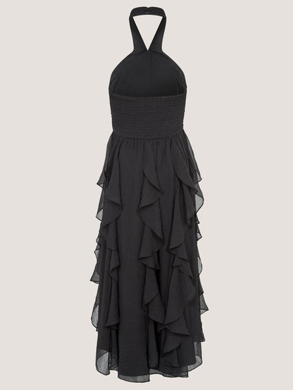 Dsiney Kidz - Monsoon Black Arizona Halter Ruffle Prom Dress image 2