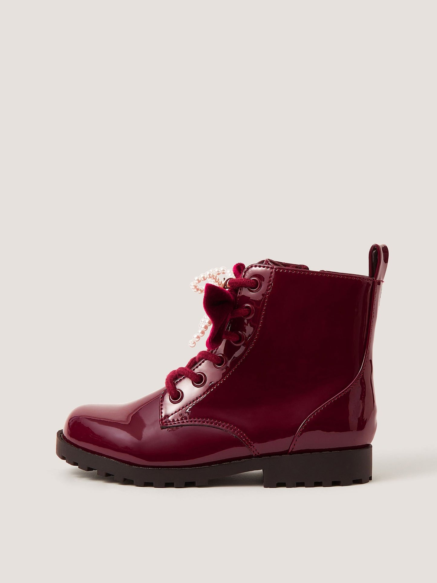 Dsiney Kidz - Monsoon Red Bow Patent Lace-Up Boots image 2