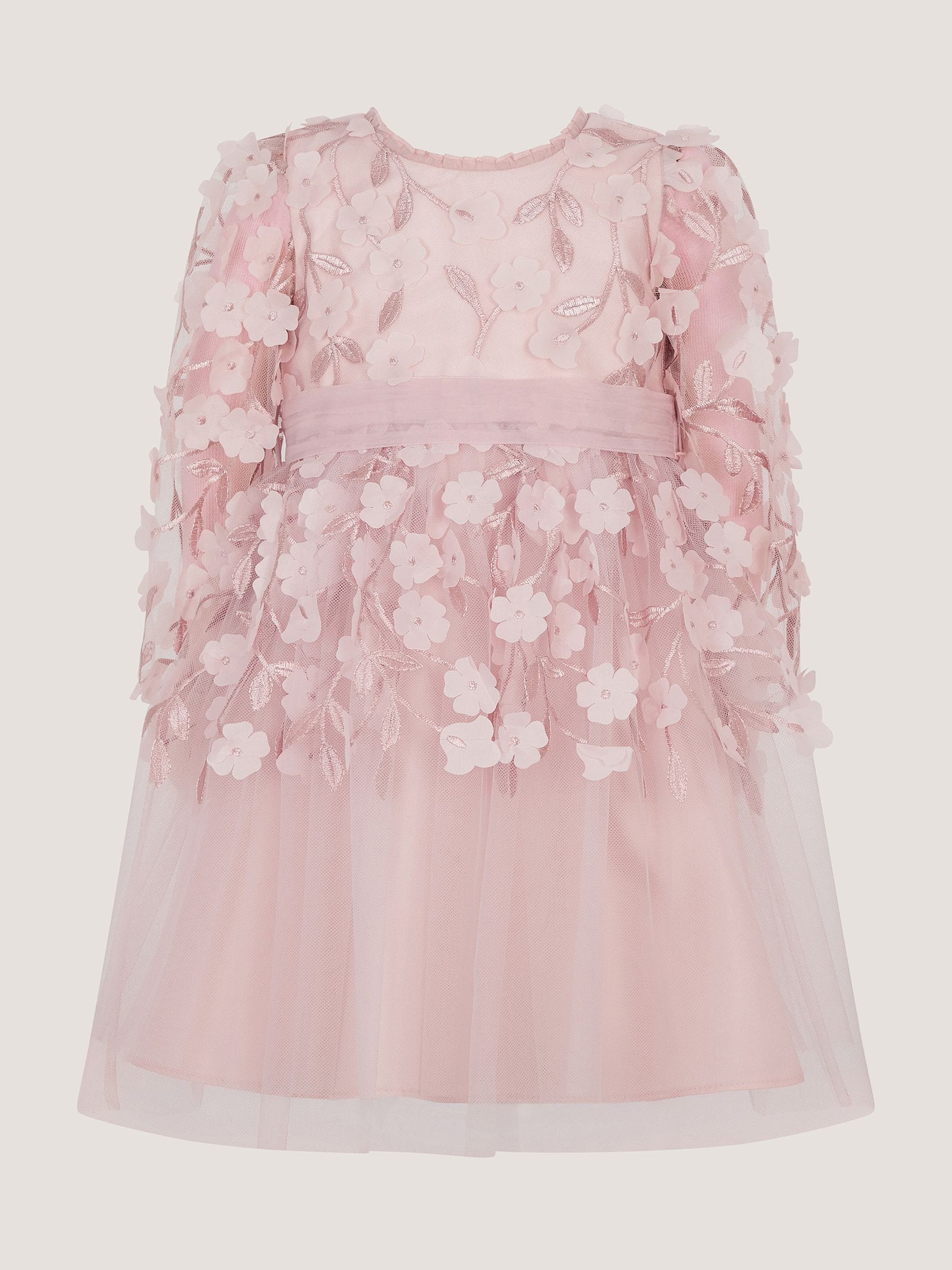 Dsiney Kidz - Monsoon Pink Baby Oona Floral Appliqué Party Dress image 2