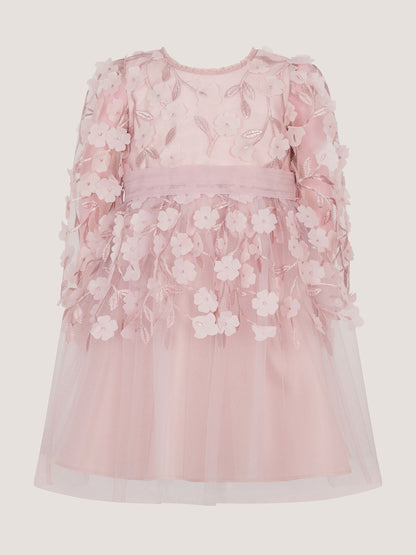 Dsiney Kidz - Monsoon Pink Baby Oona Floral Appliqué Party Dress image 2
