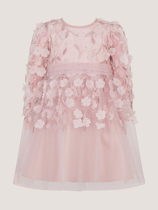 Dsiney Kidz - Monsoon Pink Baby Oona Floral Appliqué Party Dress image 2