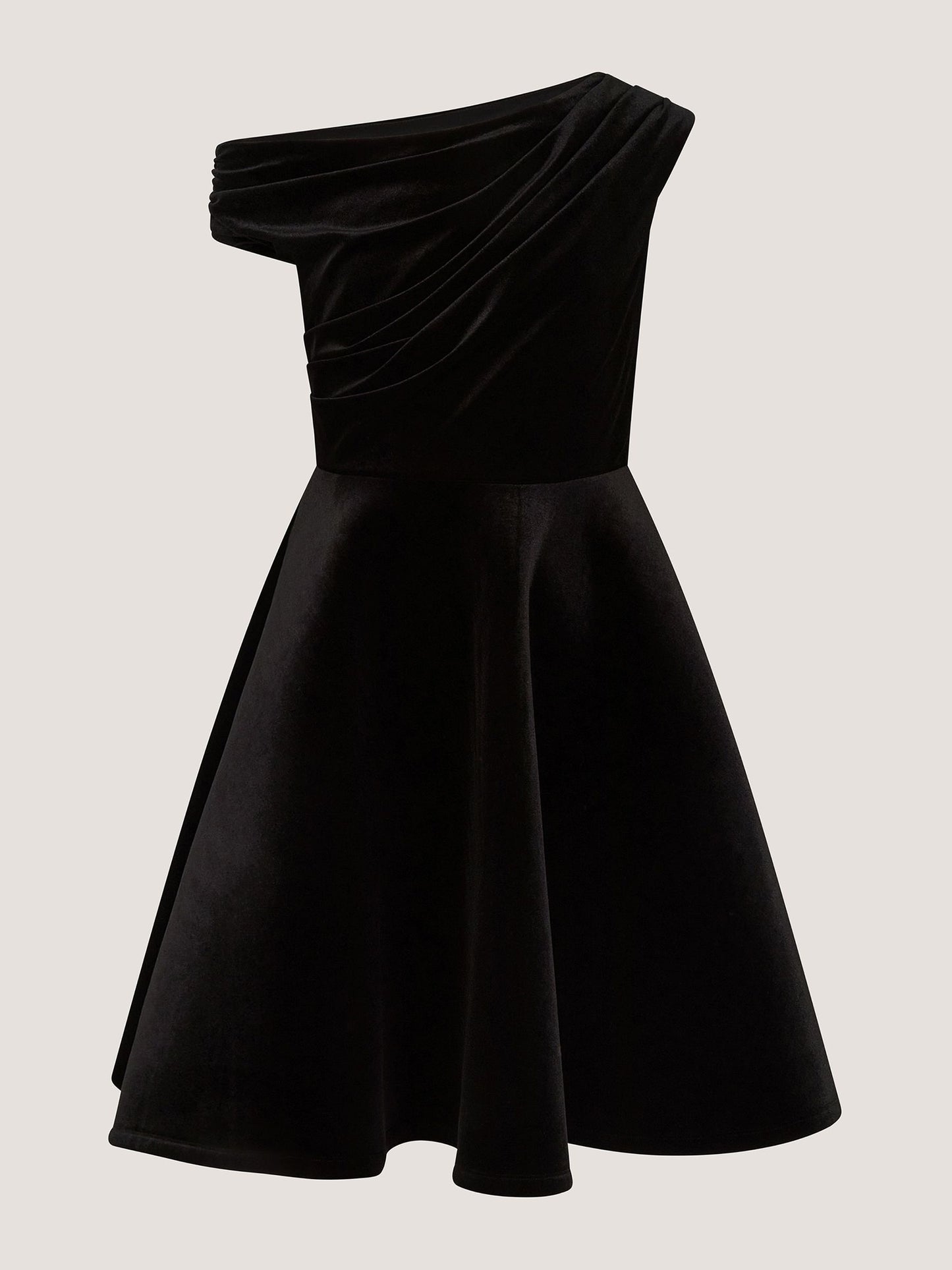Dsiney Kidz - Monsoon Black One-Shoulder Velvet Skater Dress image 2