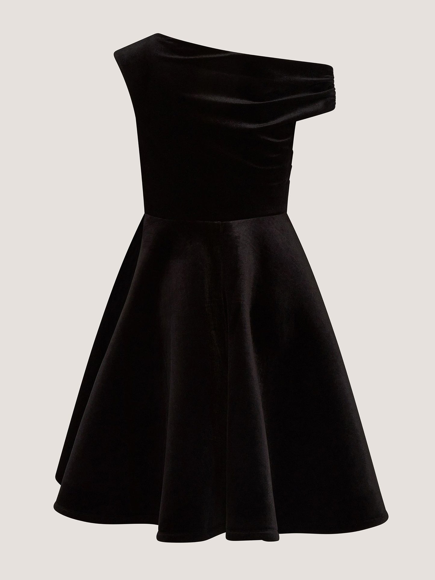 Dsiney Kidz - Monsoon Black One-Shoulder Velvet Skater Dress image 3