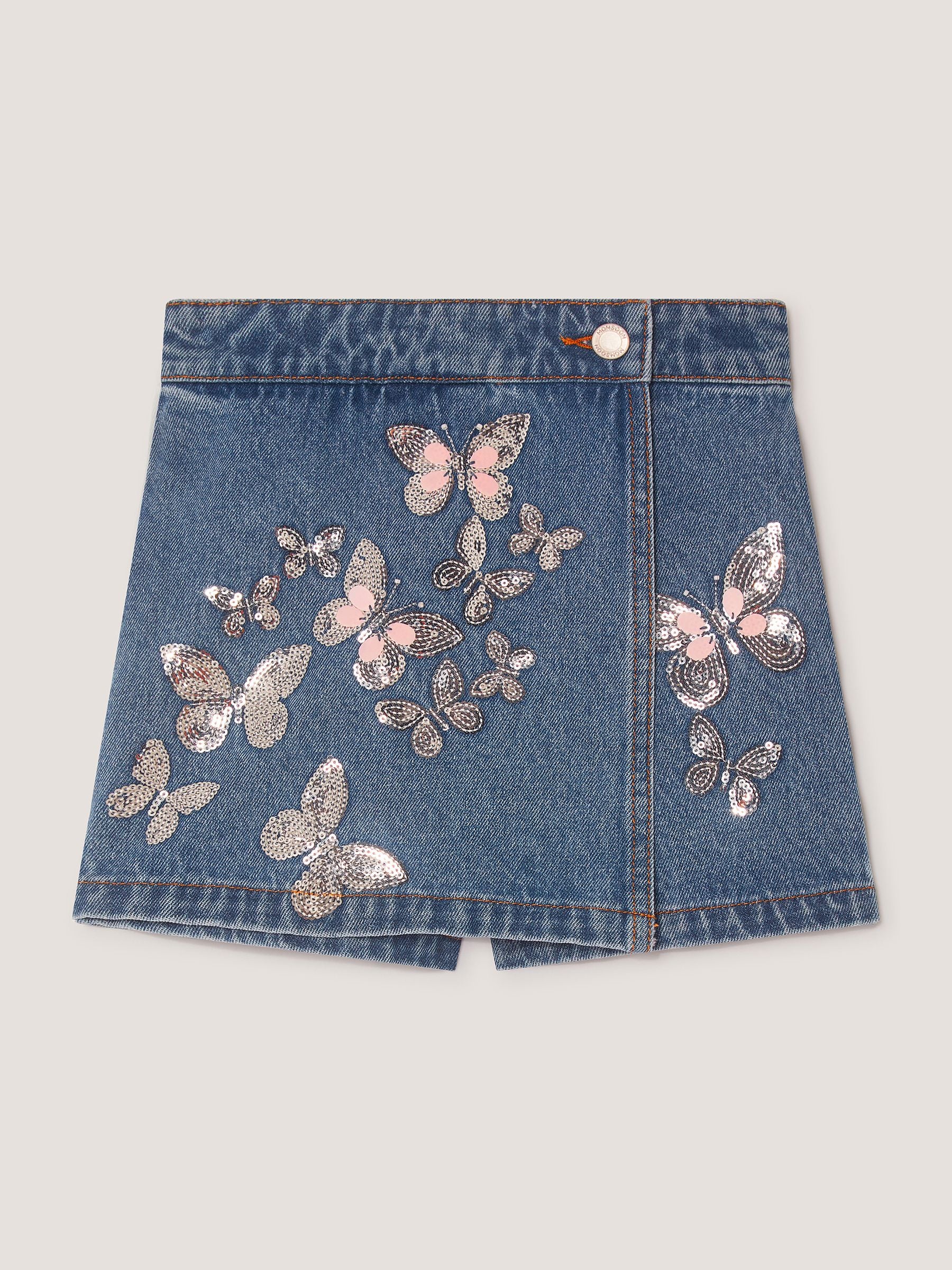 Dsiney Kidz - Monsoon Blue Butterfly Sequin Denim Skort image 2