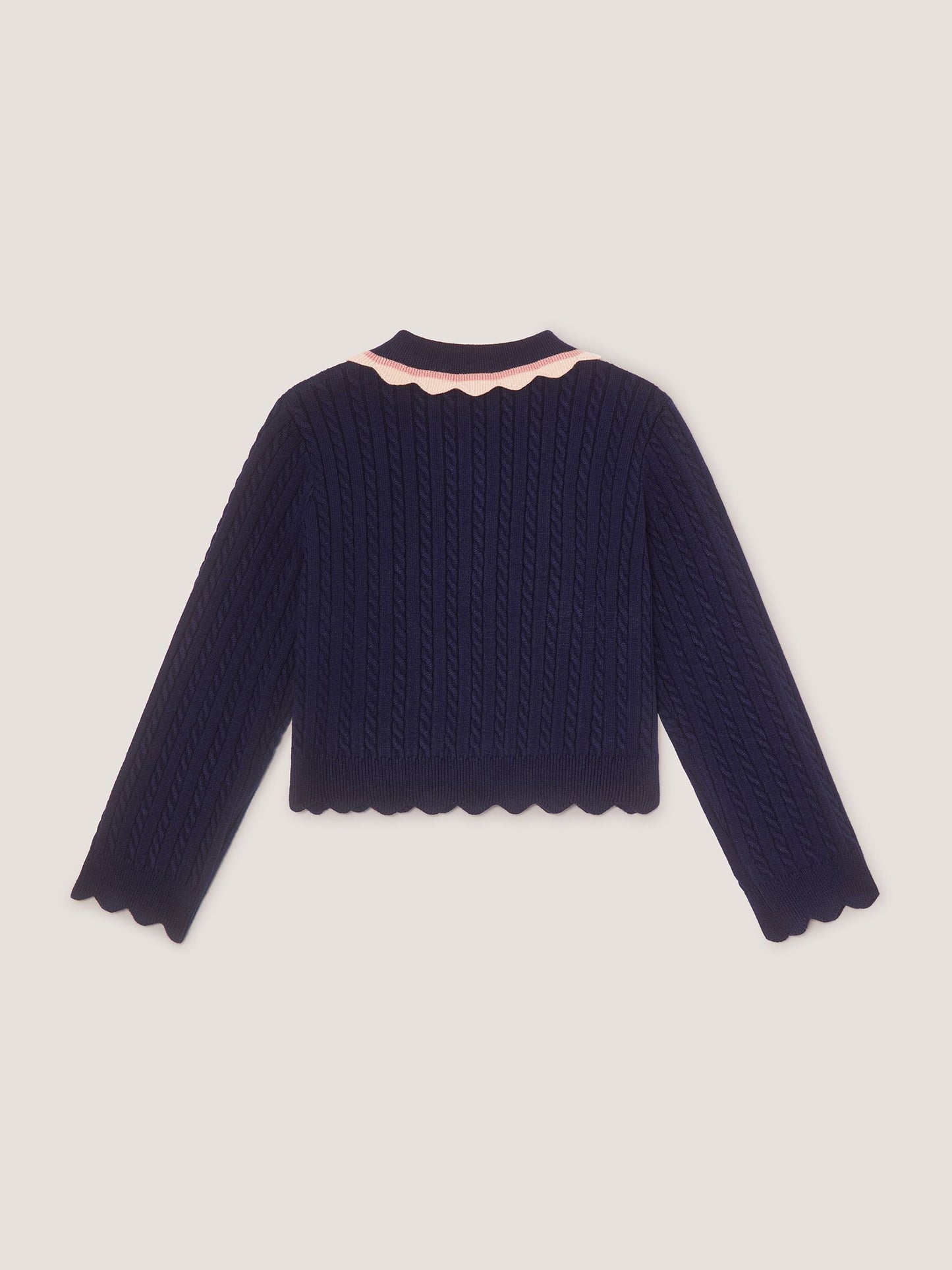 Dsiney Kidz - Monsoon Blue Embellished Cable Knit Cardigan image 3