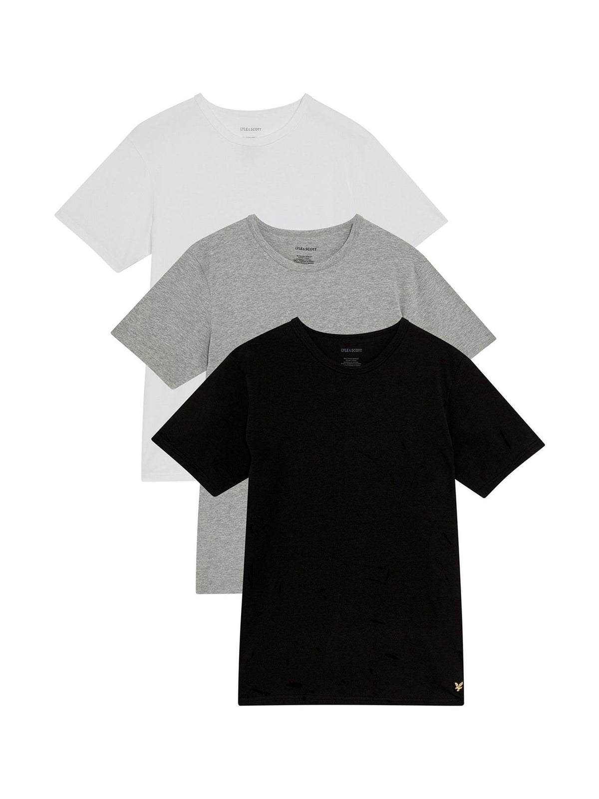 Dsiney Kidz - Lyle & Scott Black/Grey/White Loungewear T-Shirts 3 Pack image 1