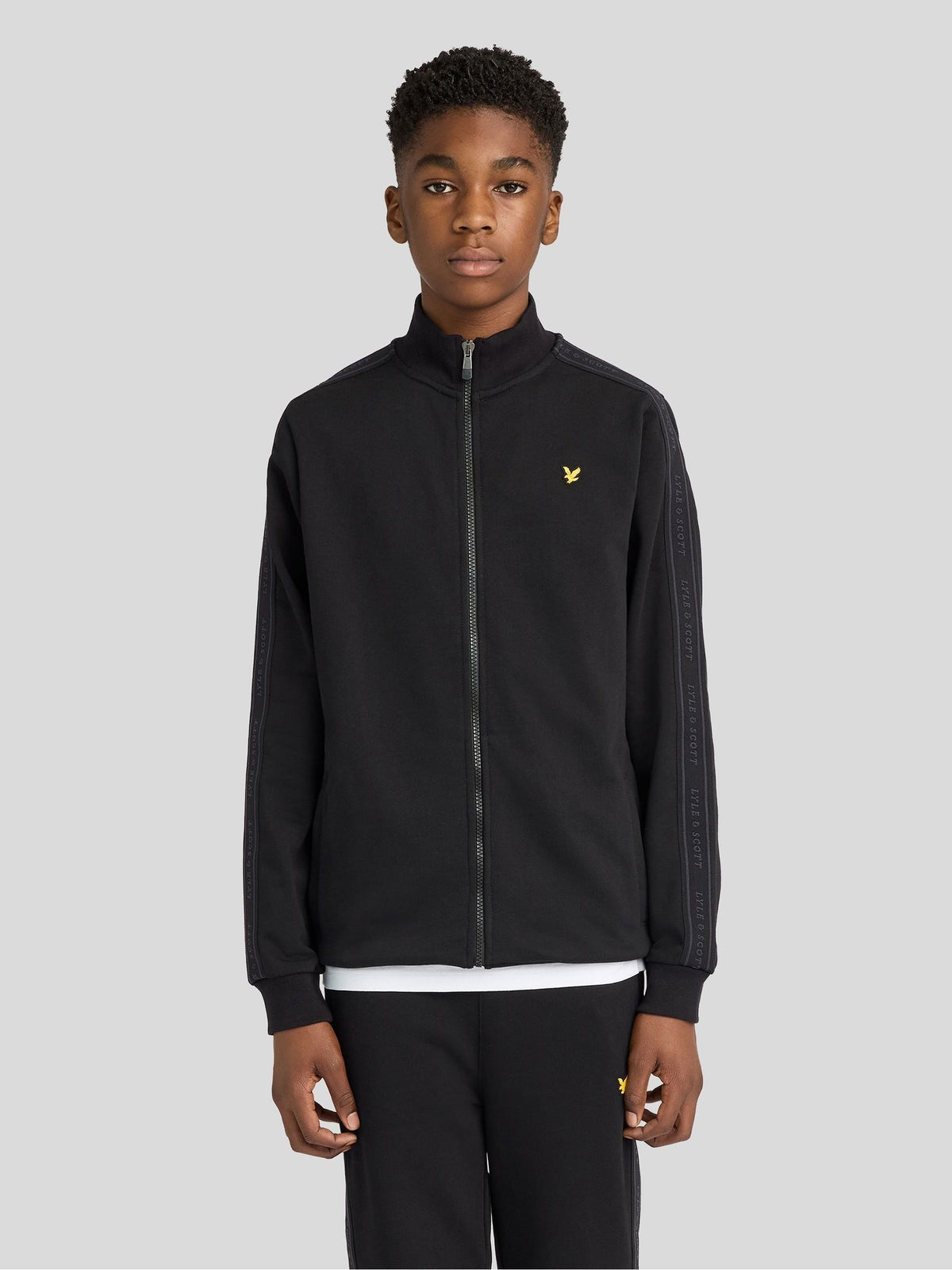 Dsiney Kidz - Lyle & Scott Black Jacquard Tape Track Jacket image 1