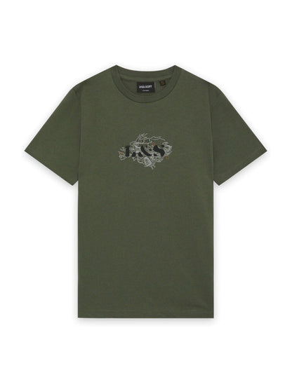 Dsiney Kidz - Lyle & Scott Green Terrain Graphic T-Shirt image 1