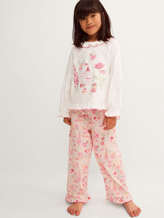 Monsoon Pink Fairy Garden Long Pyjamas Set - image 1