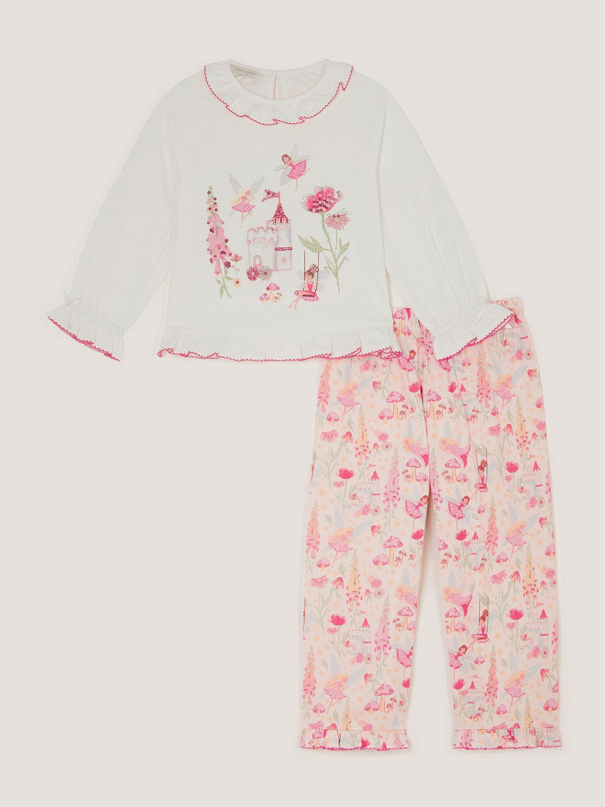 Monsoon Pink Fairy Garden Long Pyjamas Set - image 3