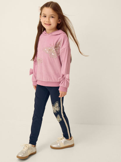Dsiney Kidz - Monsoon Pink Sequin Butterfly Hoodie & Leggings Set image 1