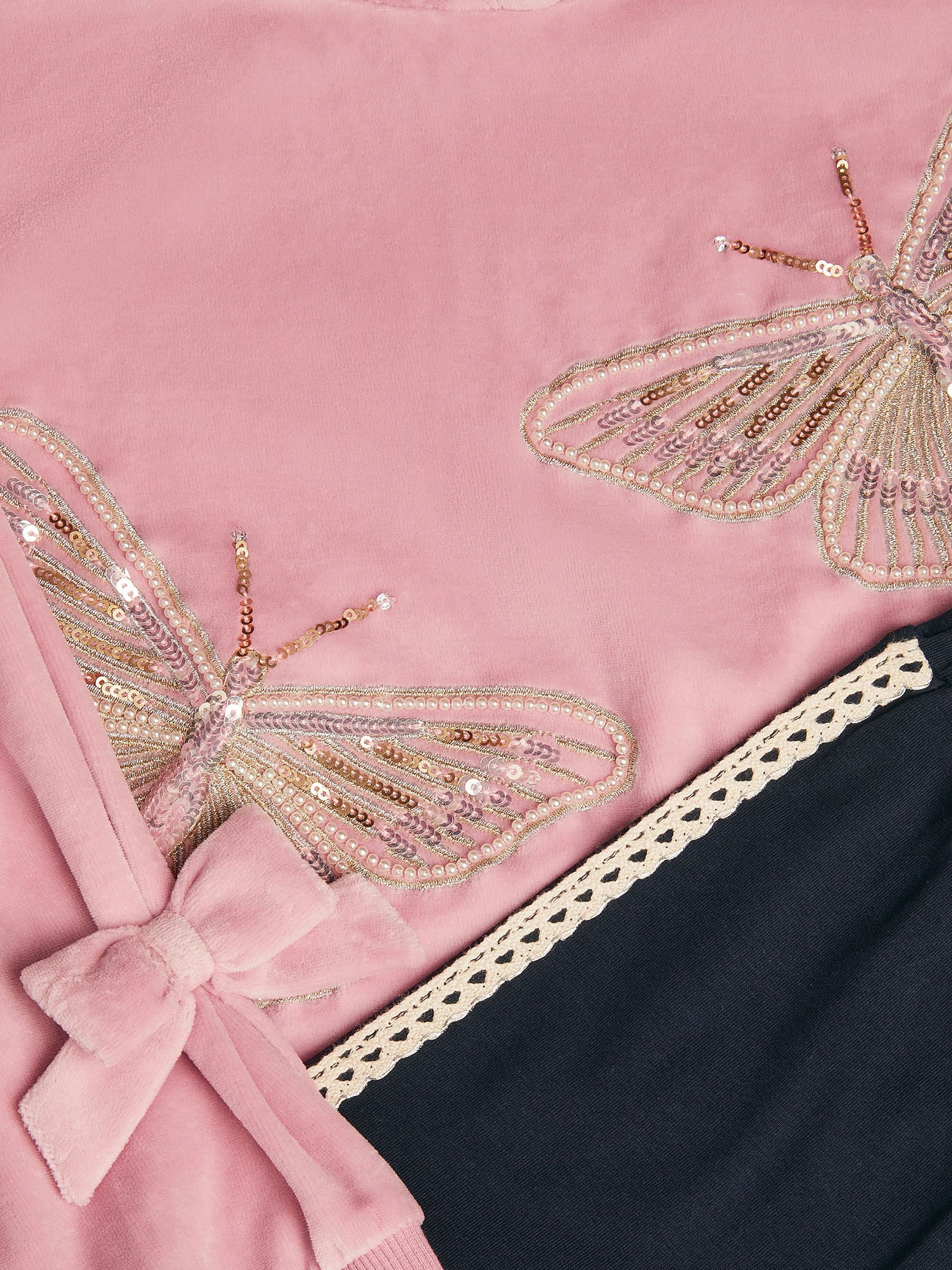Dsiney Kidz - Monsoon Pink Sequin Butterfly Hoodie & Leggings Set image 4
