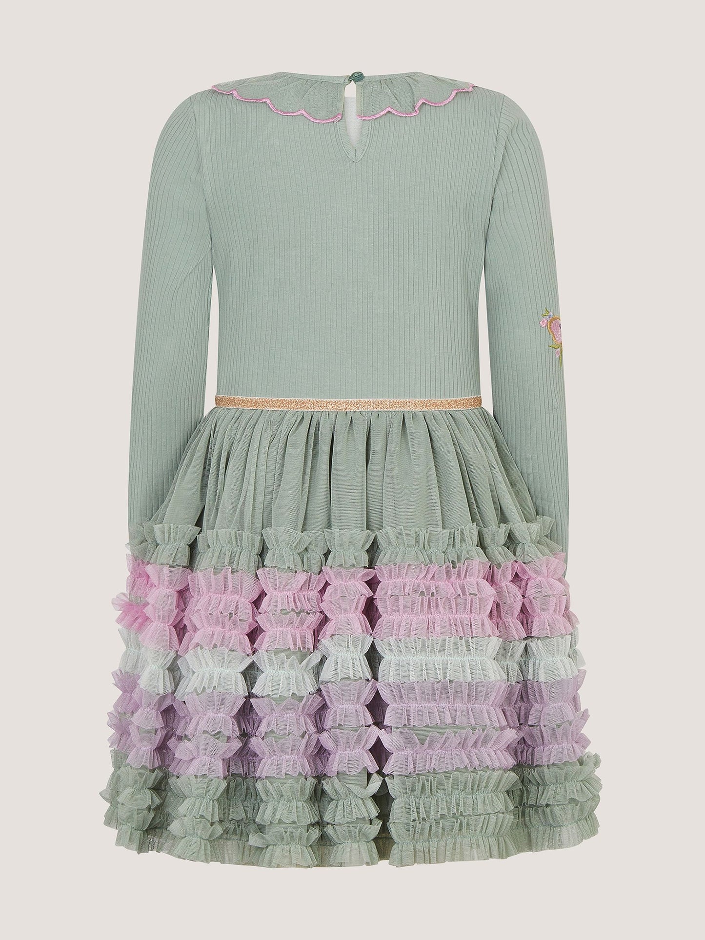 Dsiney Kidz - Monsoon Green Sequin Butterfly Ruffle Disco Dress image 3
