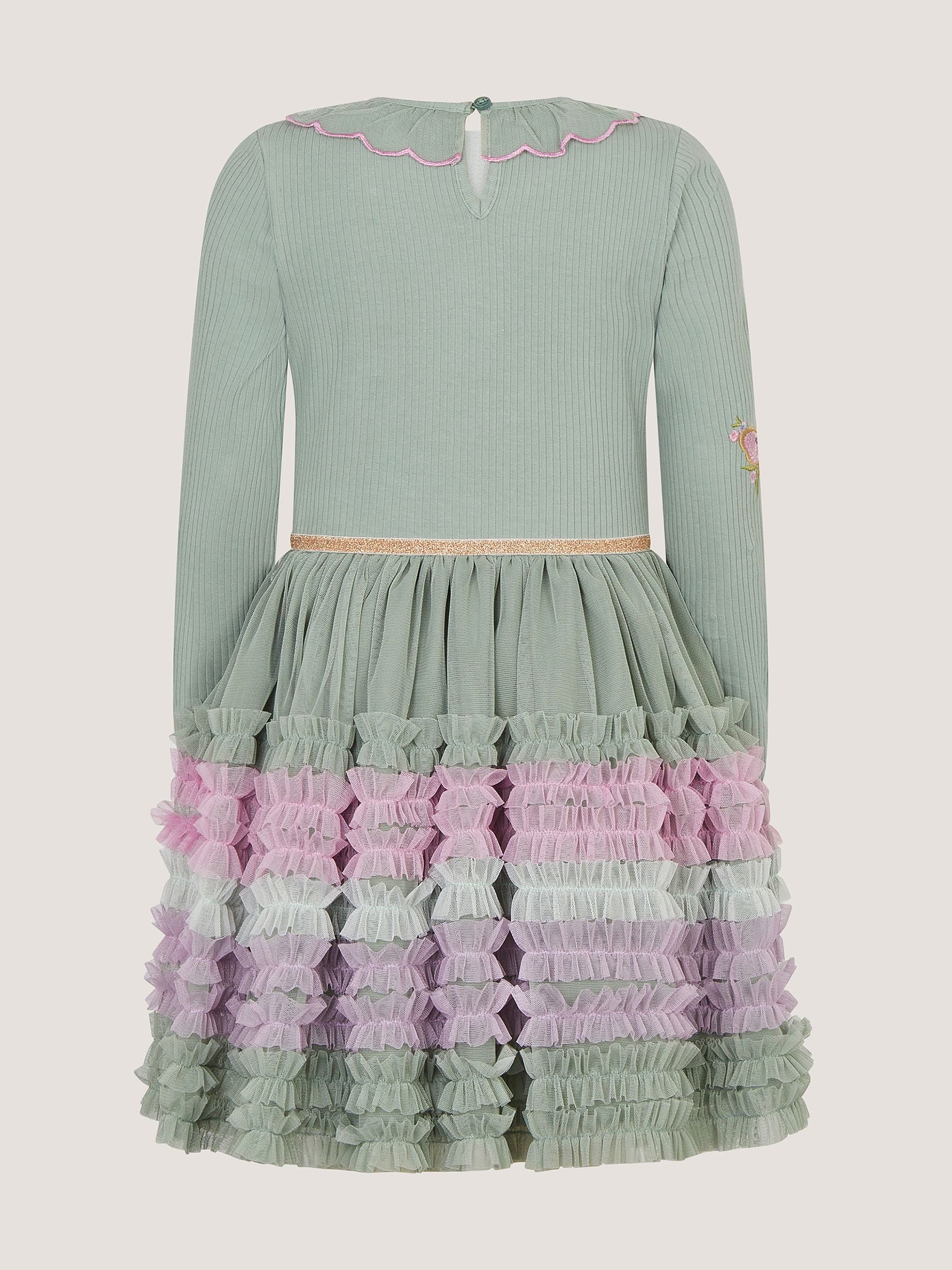 Dsiney Kidz - Monsoon Green Sequin Butterfly Ruffle Disco Dress image 3