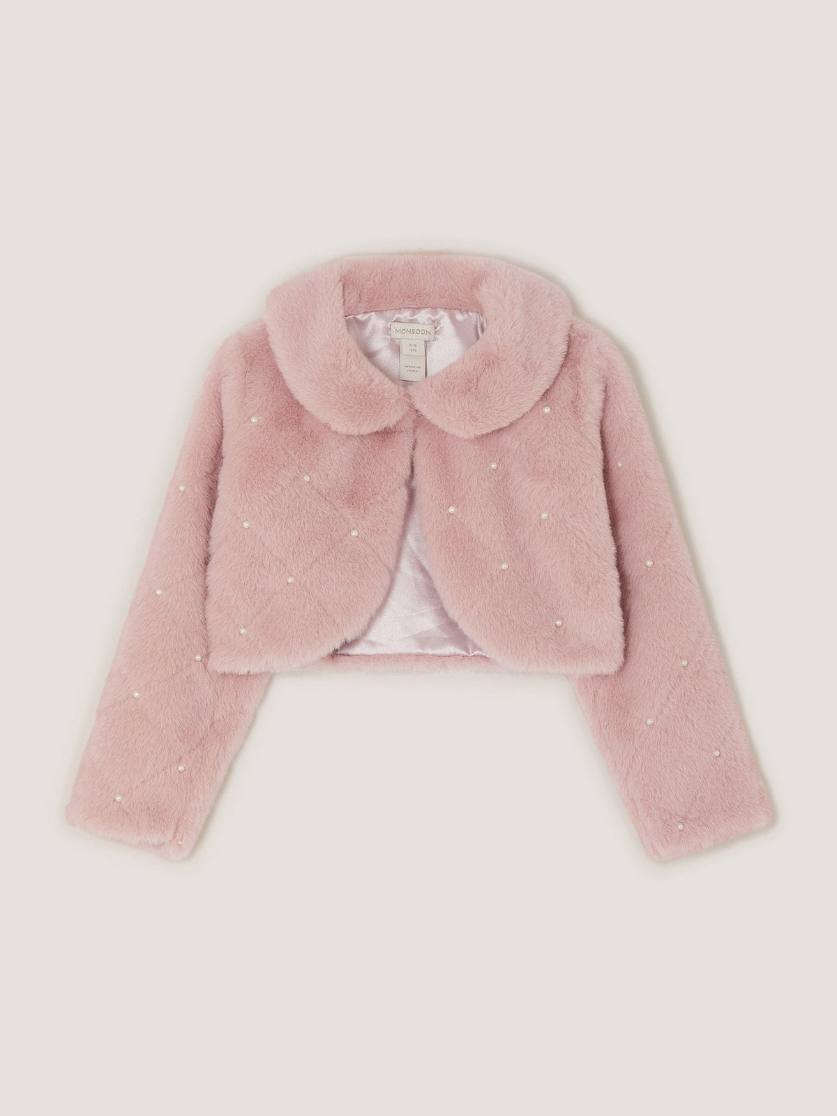 Dsiney Kidz - Monsoon Pink Posie Pearl Faux Fur Jacket image 1