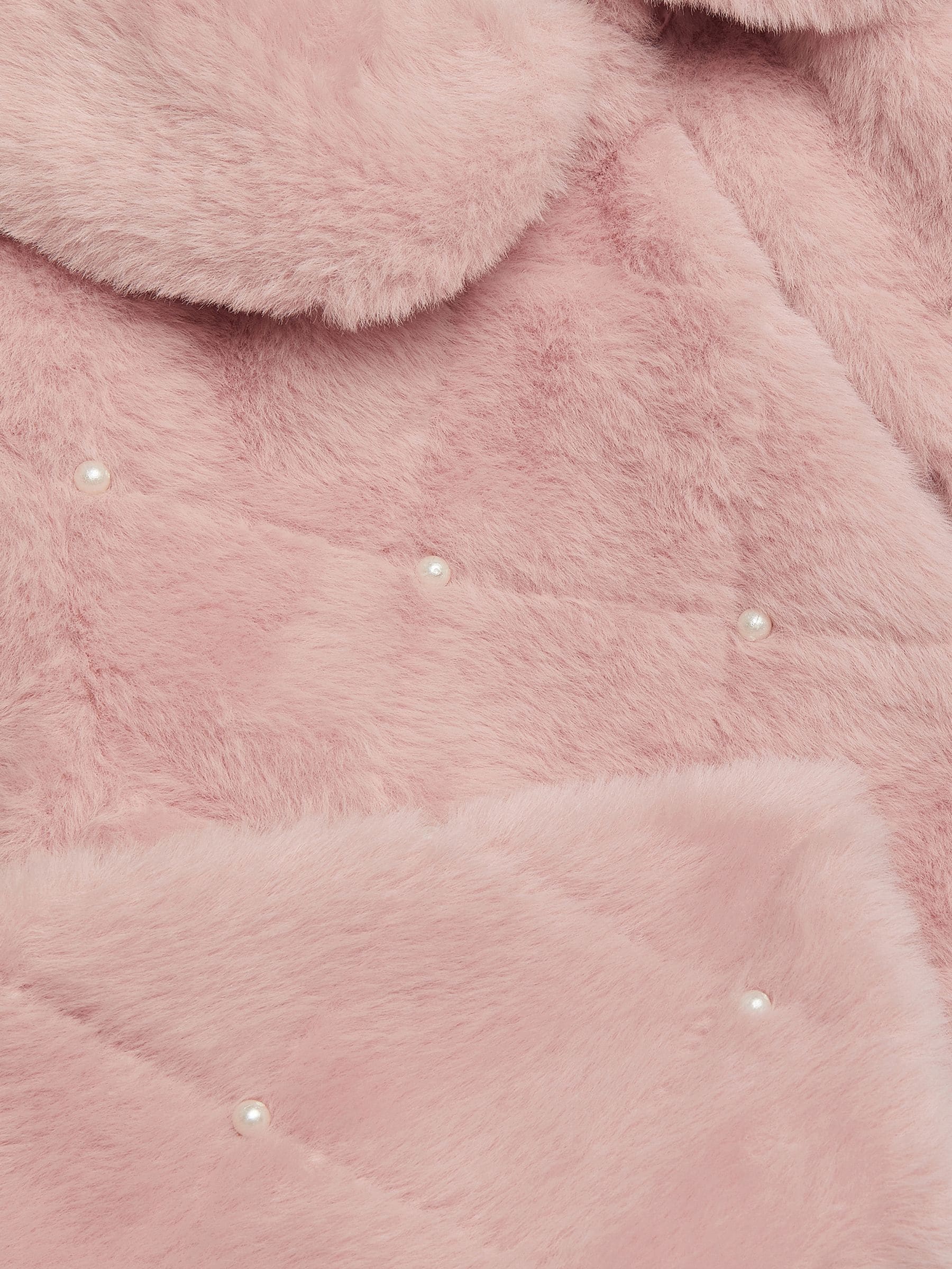 Dsiney Kidz - Monsoon Pink Posie Pearl Faux Fur Jacket image 3