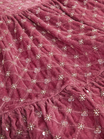 Monsoon Pink Gracie Embellished Velvet Party Dress - image 3