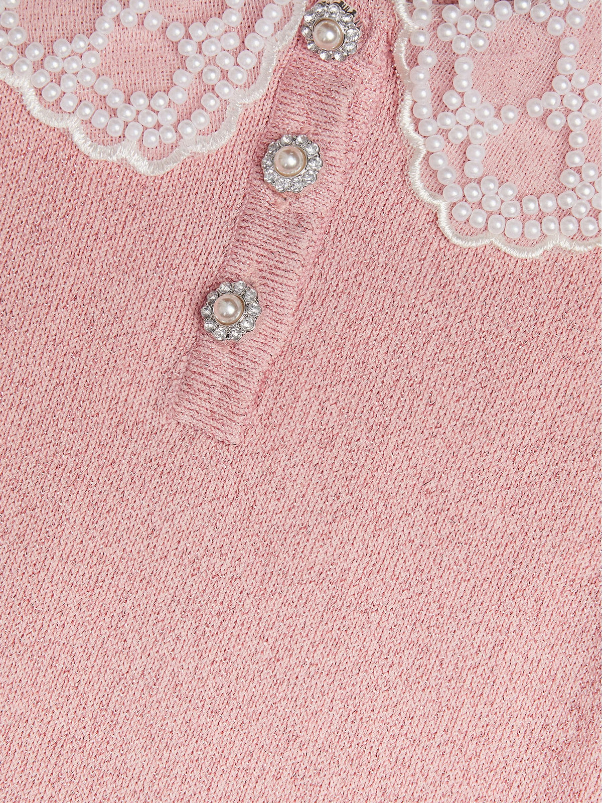 Dsiney Kidz - Monsoon Pink Maude Pearl Collar Knitted Dress image 4