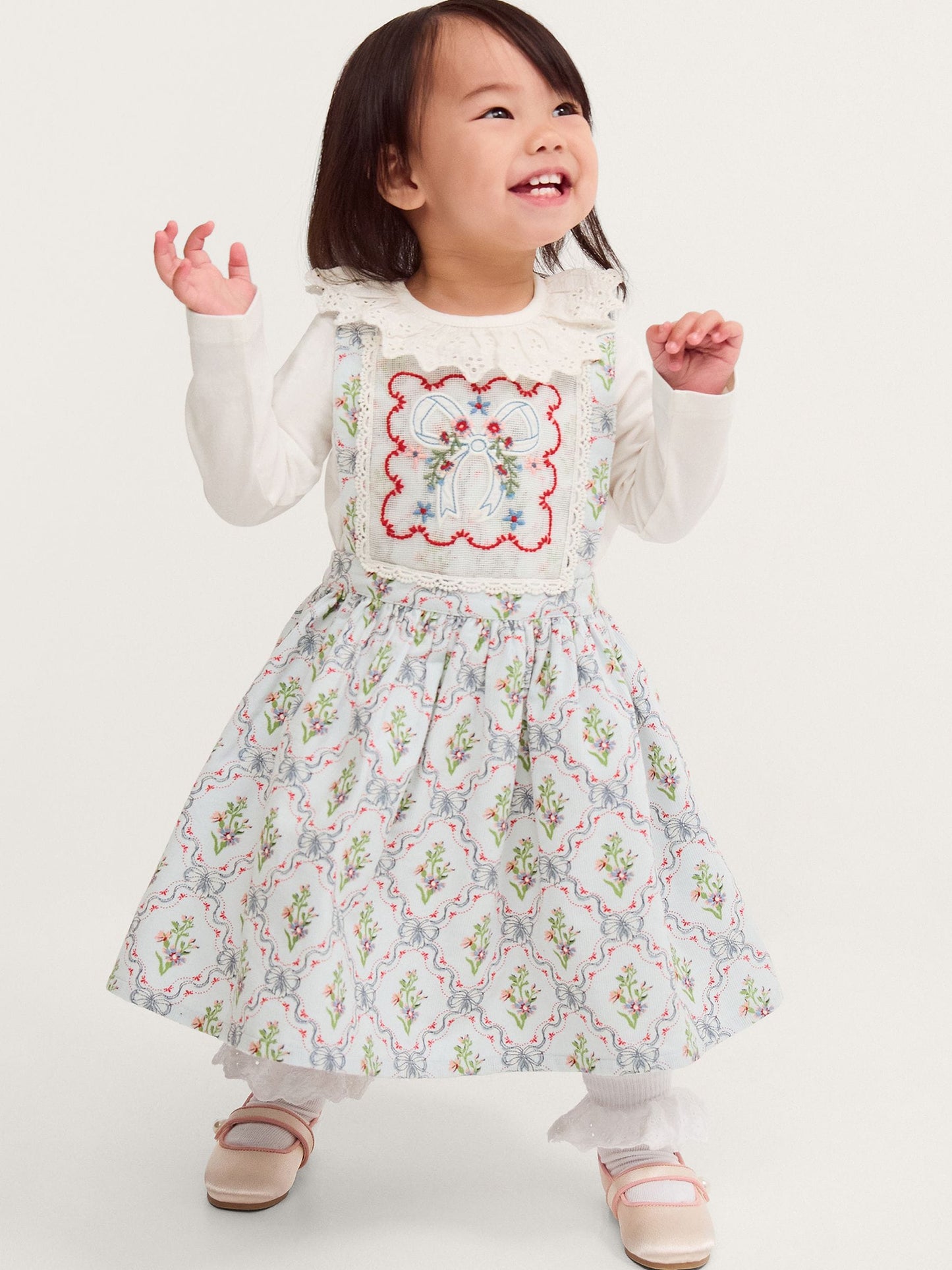 Dsiney Kidz - Monsoon Blue Baby Mon Cheri Pinafore Dress & Top Set image 1