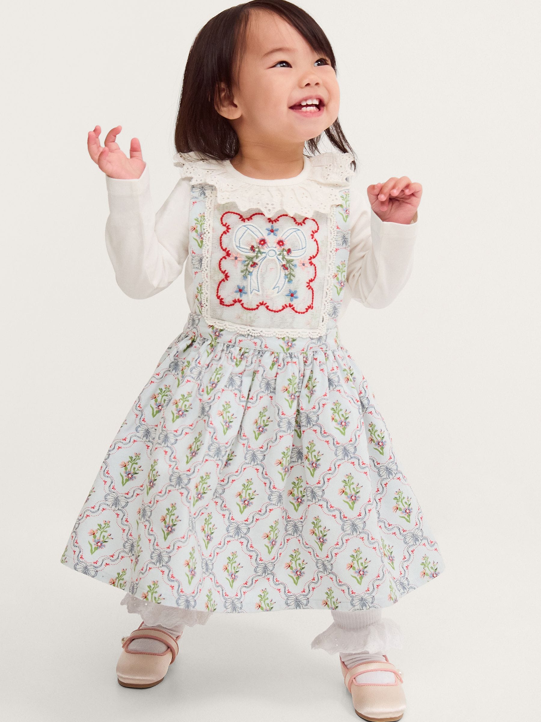 Dsiney Kidz - Monsoon Blue Baby Mon Cheri Pinafore Dress & Top Set image 1