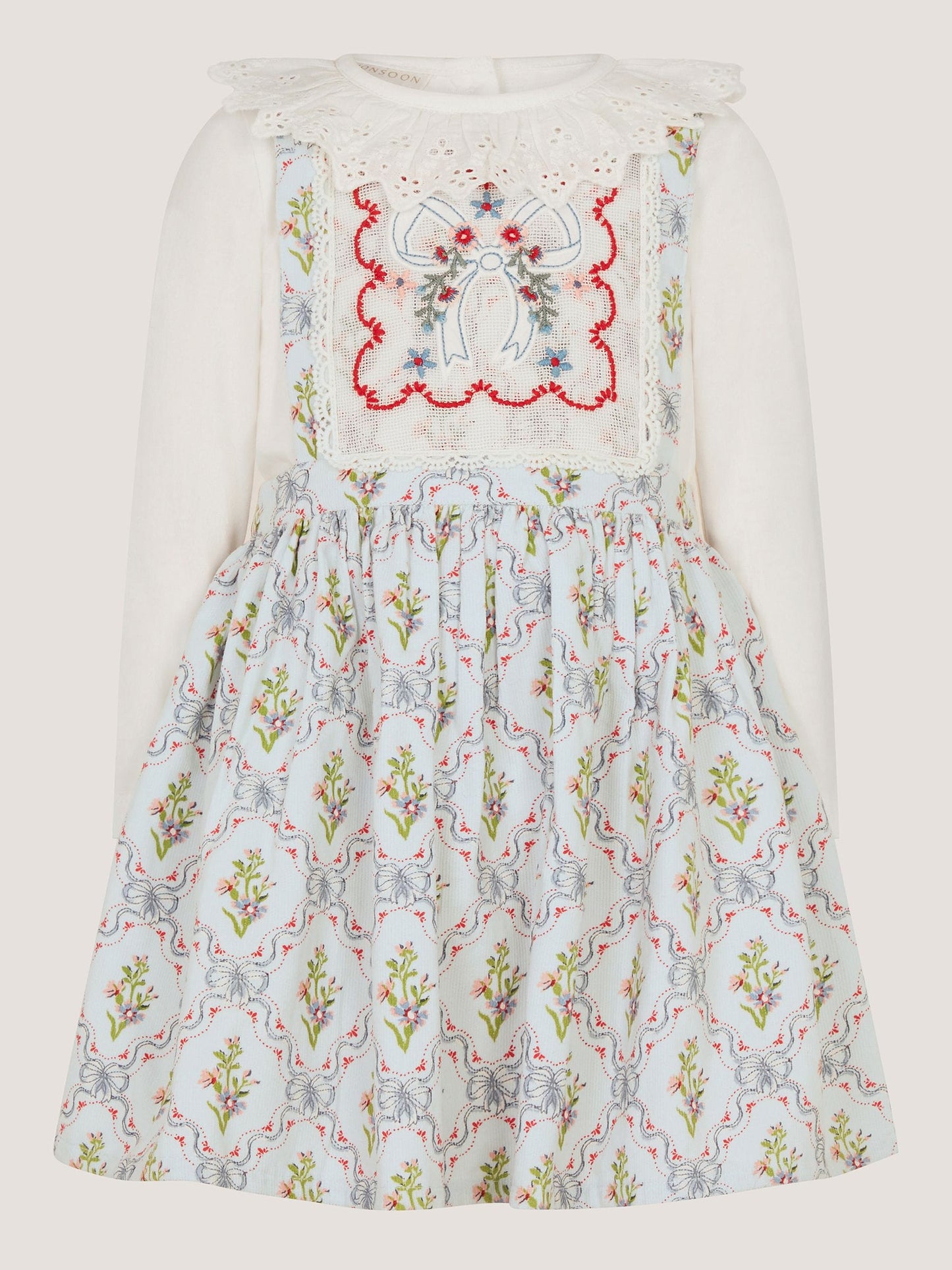 Dsiney Kidz - Monsoon Blue Baby Mon Cheri Pinafore Dress & Top Set image 2