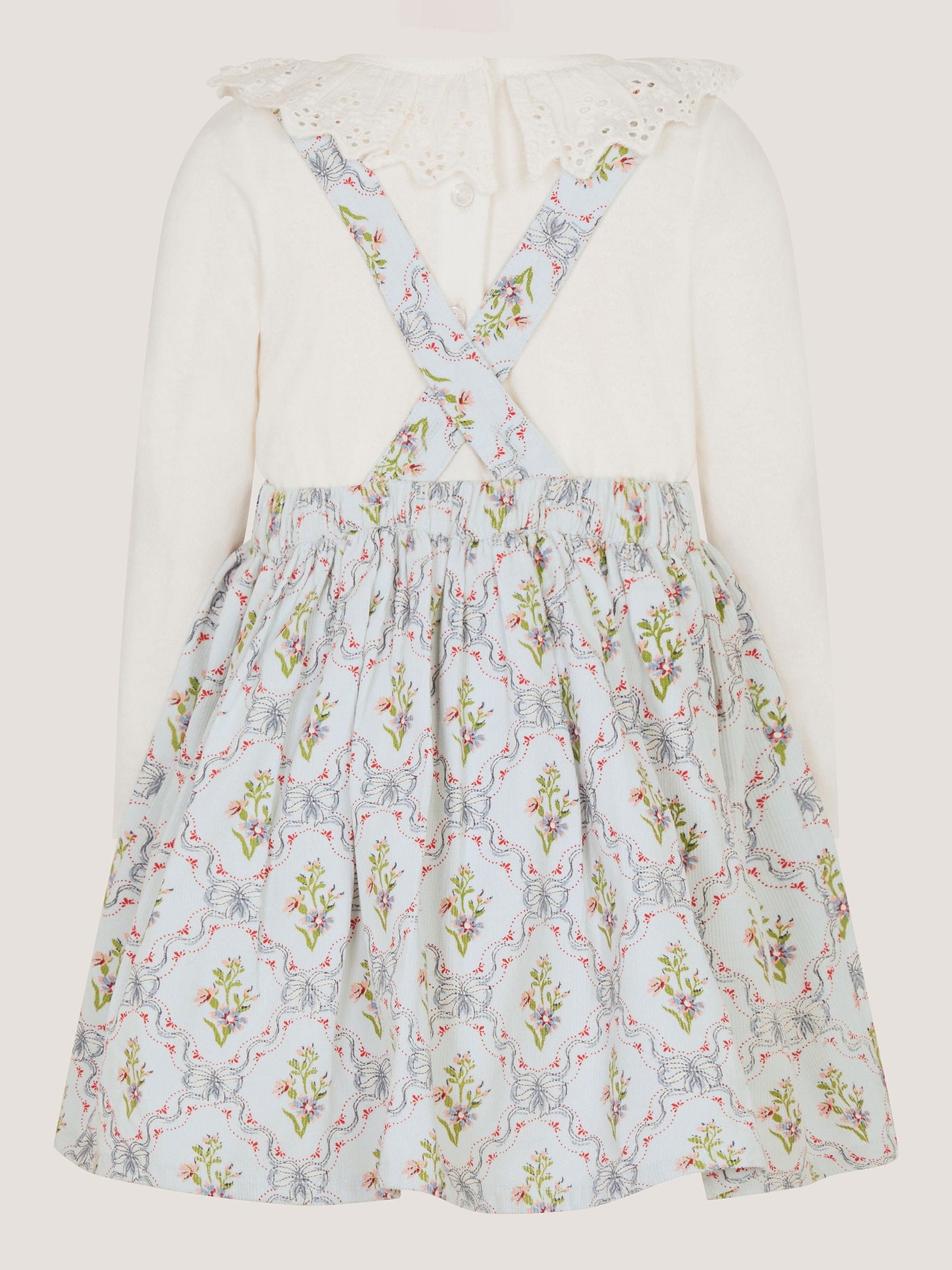 Dsiney Kidz - Monsoon Blue Baby Mon Cheri Pinafore Dress & Top Set image 3