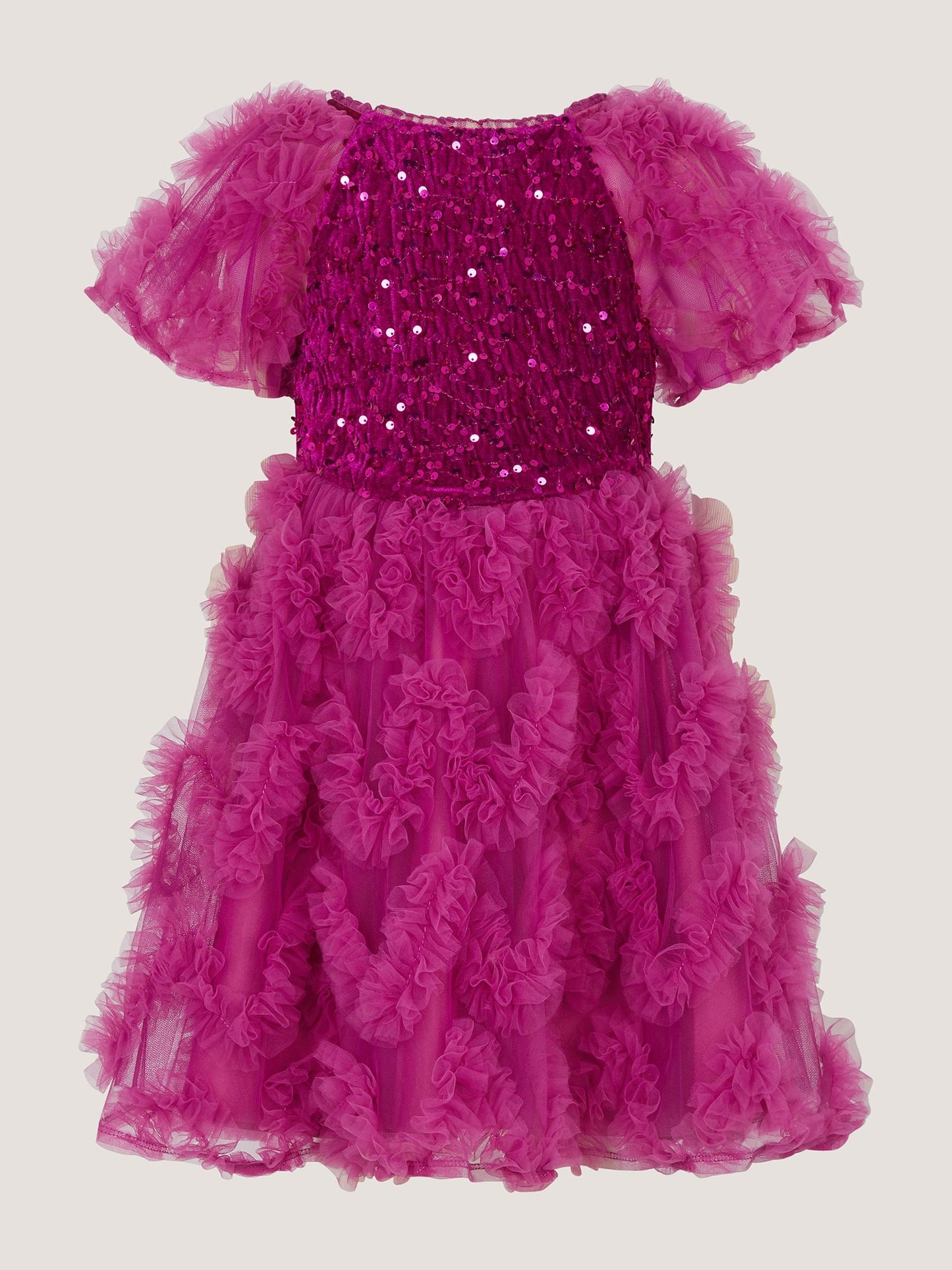 Dsiney Kidz - Monsoon Pink Cora Sequin Ruffle Party Dress image 2