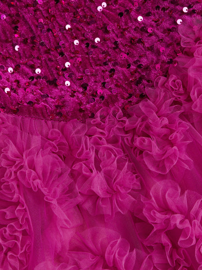 Dsiney Kidz - Monsoon Pink Cora Sequin Ruffle Party Dress image 4