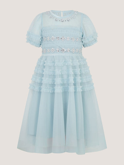 Dsiney Kidz - Monsoon Blue Natalia Embellished Ruffle Party Dress image 2