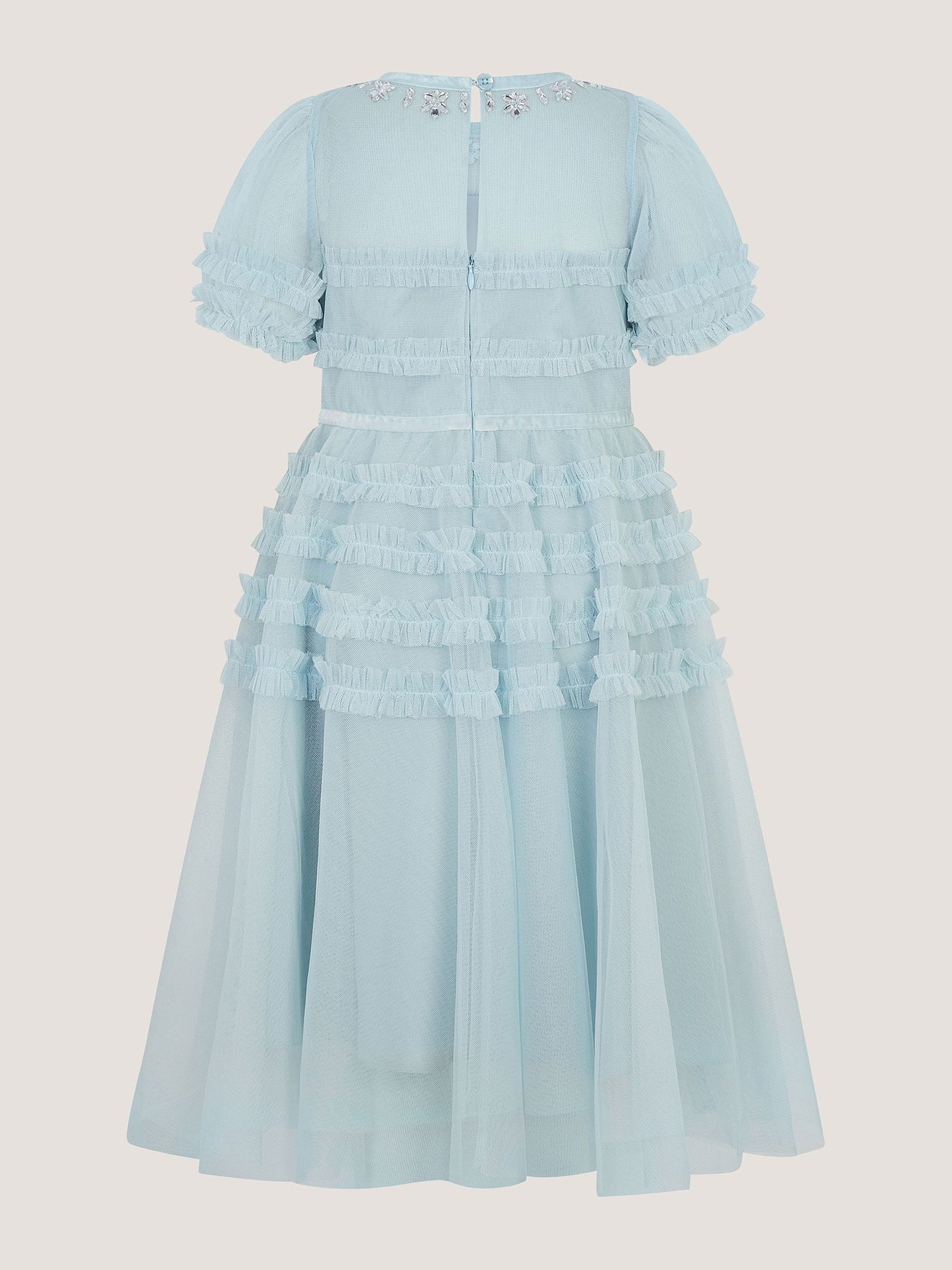 Dsiney Kidz - Monsoon Blue Natalia Embellished Ruffle Party Dress image 3
