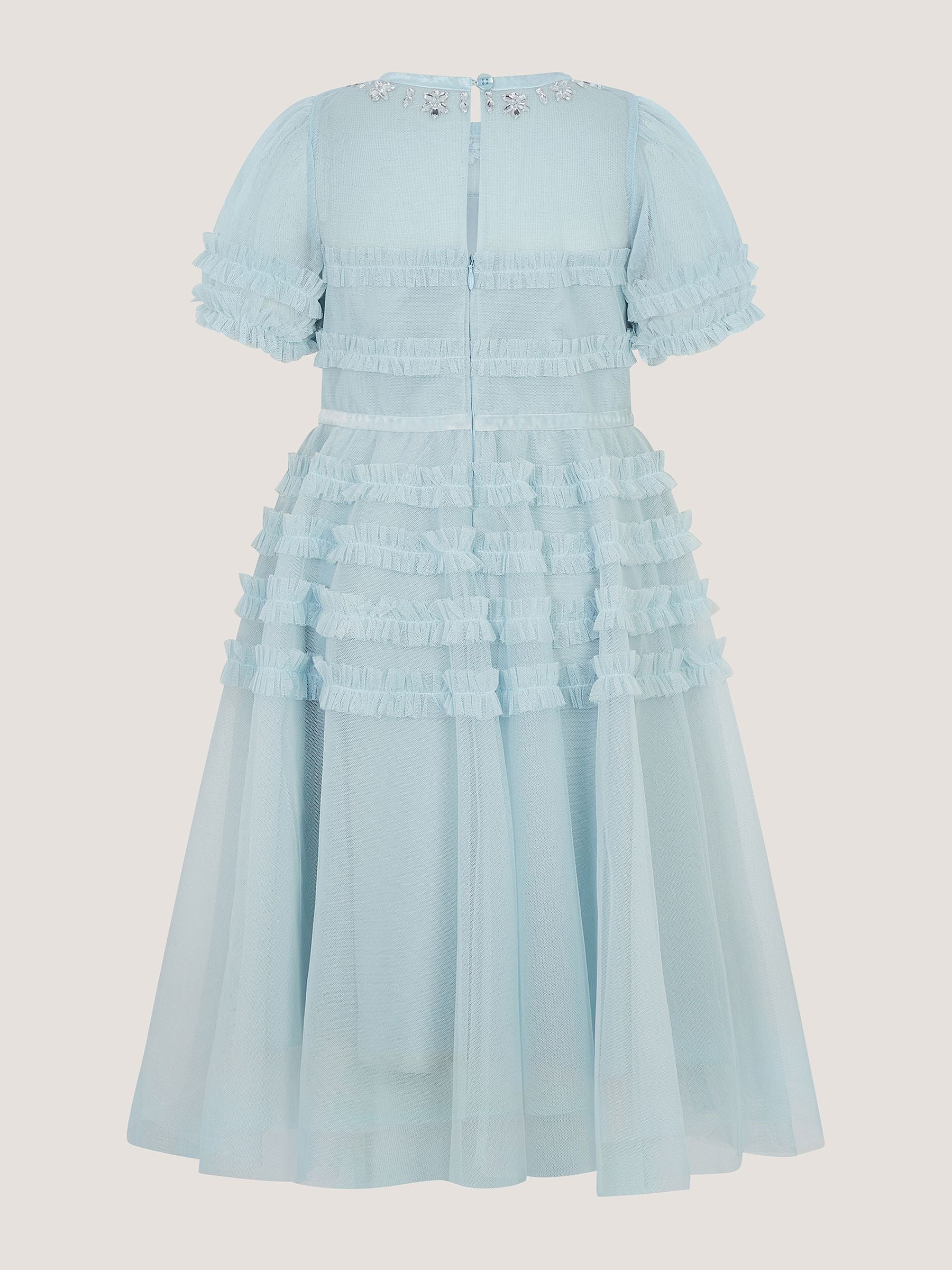 Dsiney Kidz - Monsoon Blue Natalia Embellished Ruffle Party Dress image 3