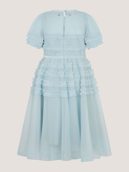 Dsiney Kidz - Monsoon Blue Natalia Embellished Ruffle Party Dress image 3