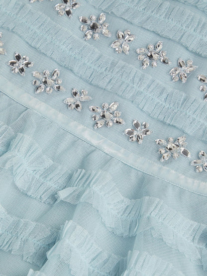 Dsiney Kidz - Monsoon Blue Natalia Embellished Ruffle Party Dress image 4