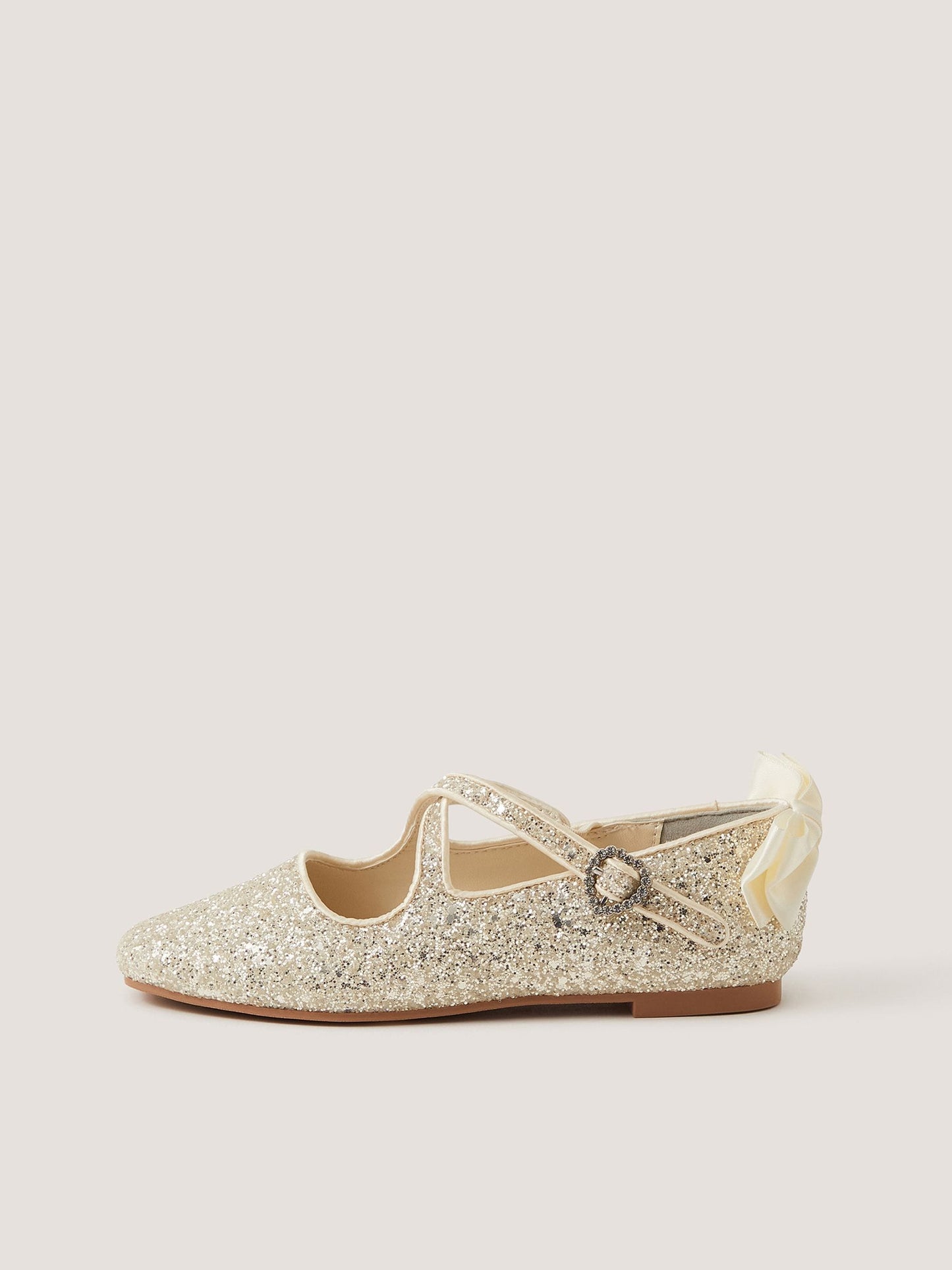 Dsiney Kidz - Monsoon Cream Glitter Crossover Ballet Flats image 2