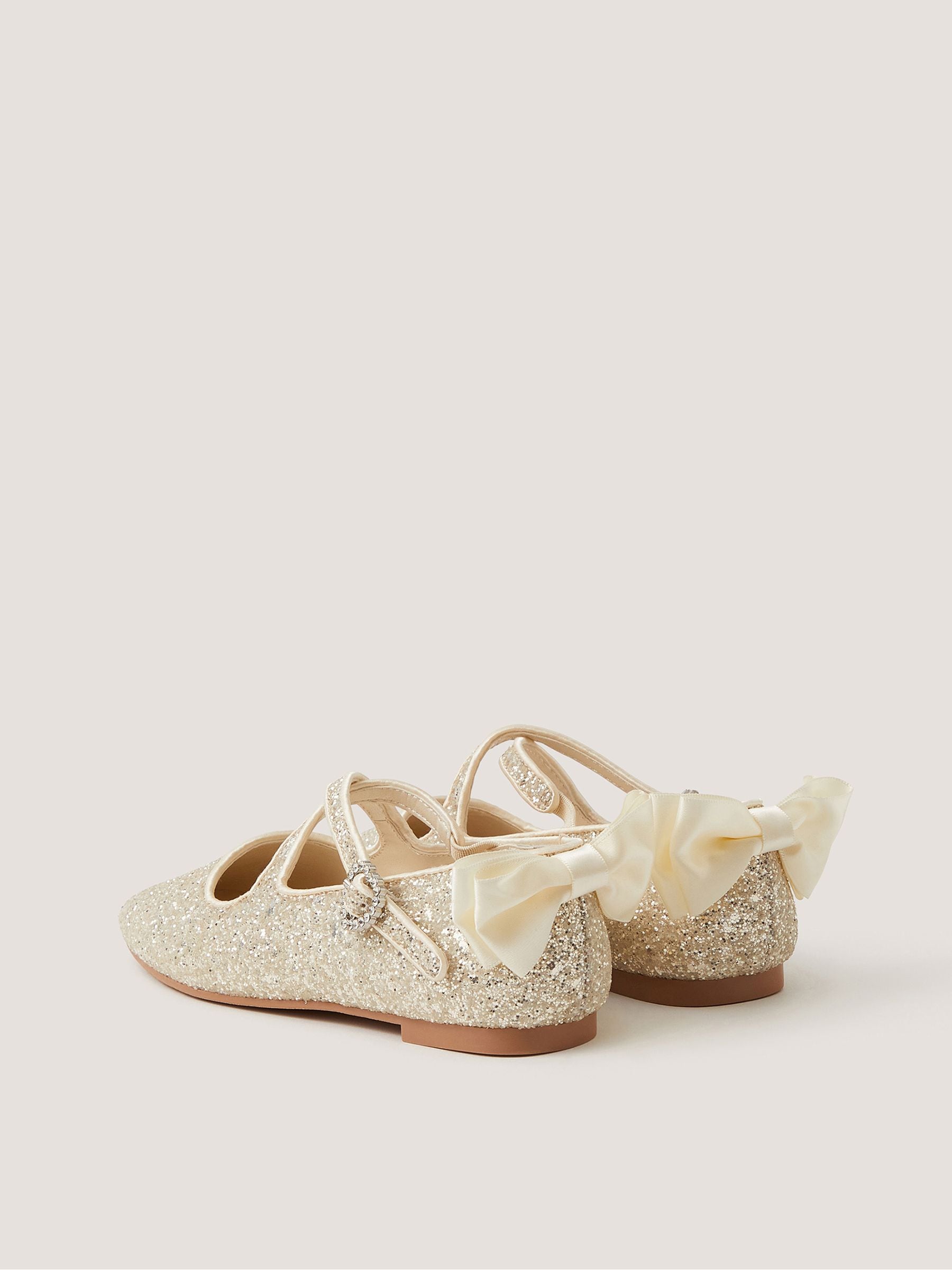 Dsiney Kidz - Monsoon Cream Glitter Crossover Ballet Flats image 3