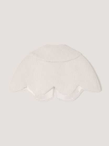 Dsiney Kidz - Monsoon Cream Scallop Faux Fur Cape Cardigan image 3