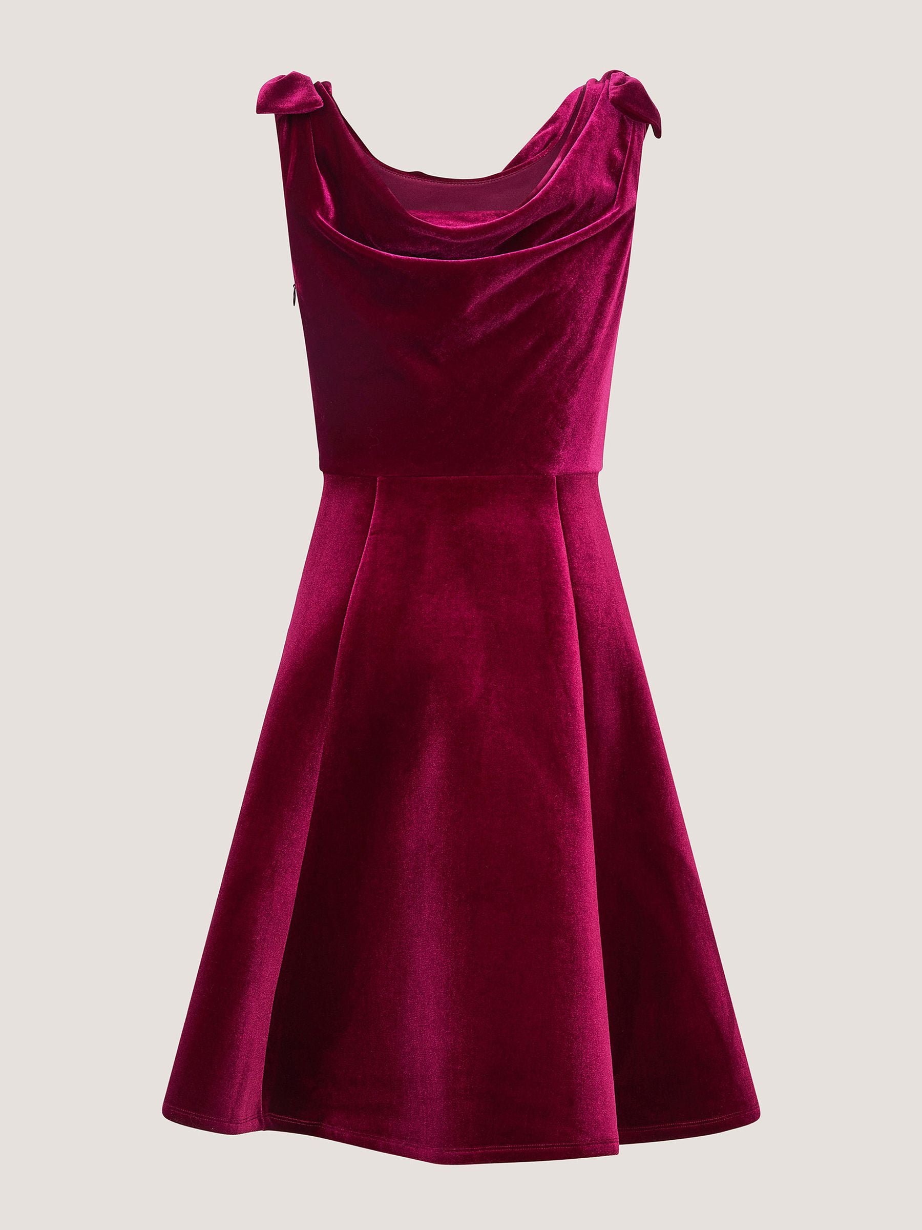 Dsiney Kidz - Monsoon Red Margot Drape Velvet Party Dress image 3