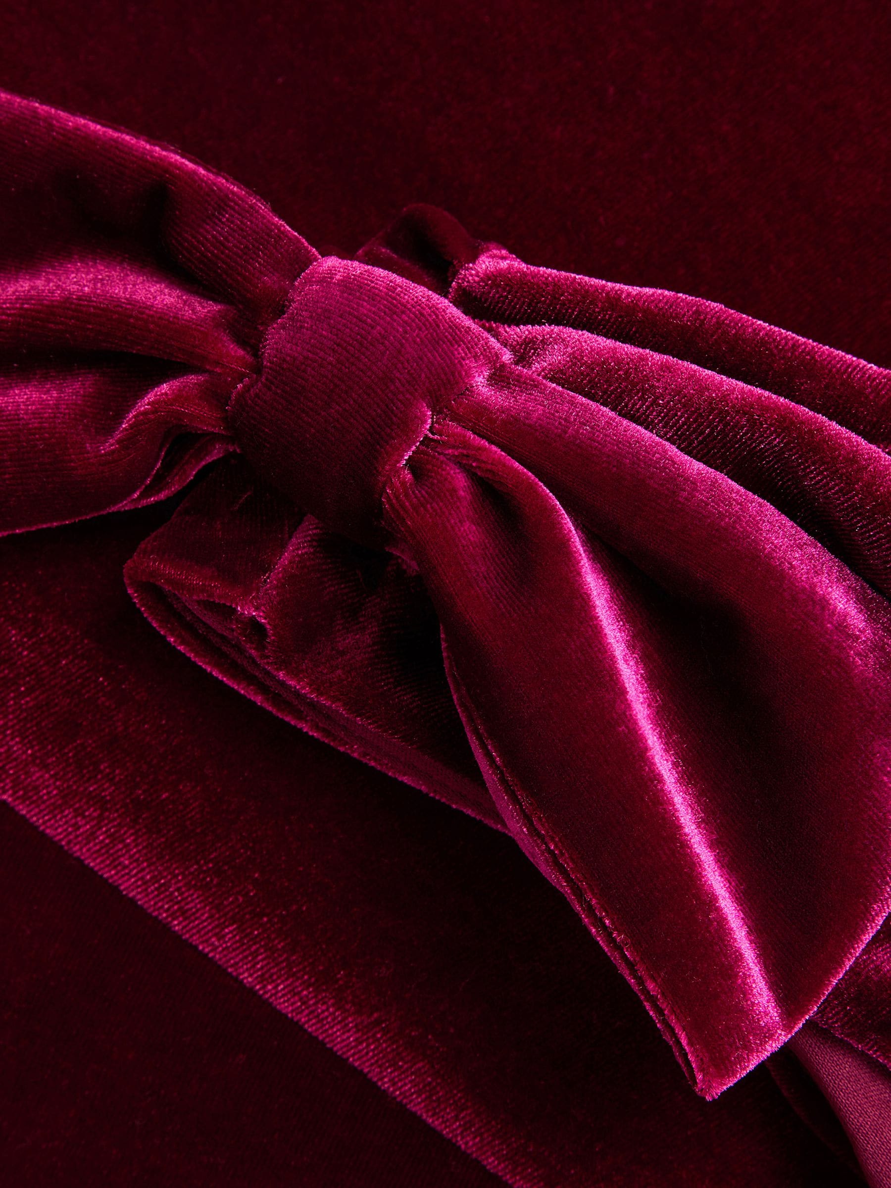Dsiney Kidz - Monsoon Red Margot Drape Velvet Party Dress image 4