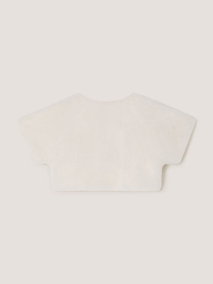 Dsiney Kidz - Monsoon Cream Ellie Embellished Faux Fur Cardigan image 3