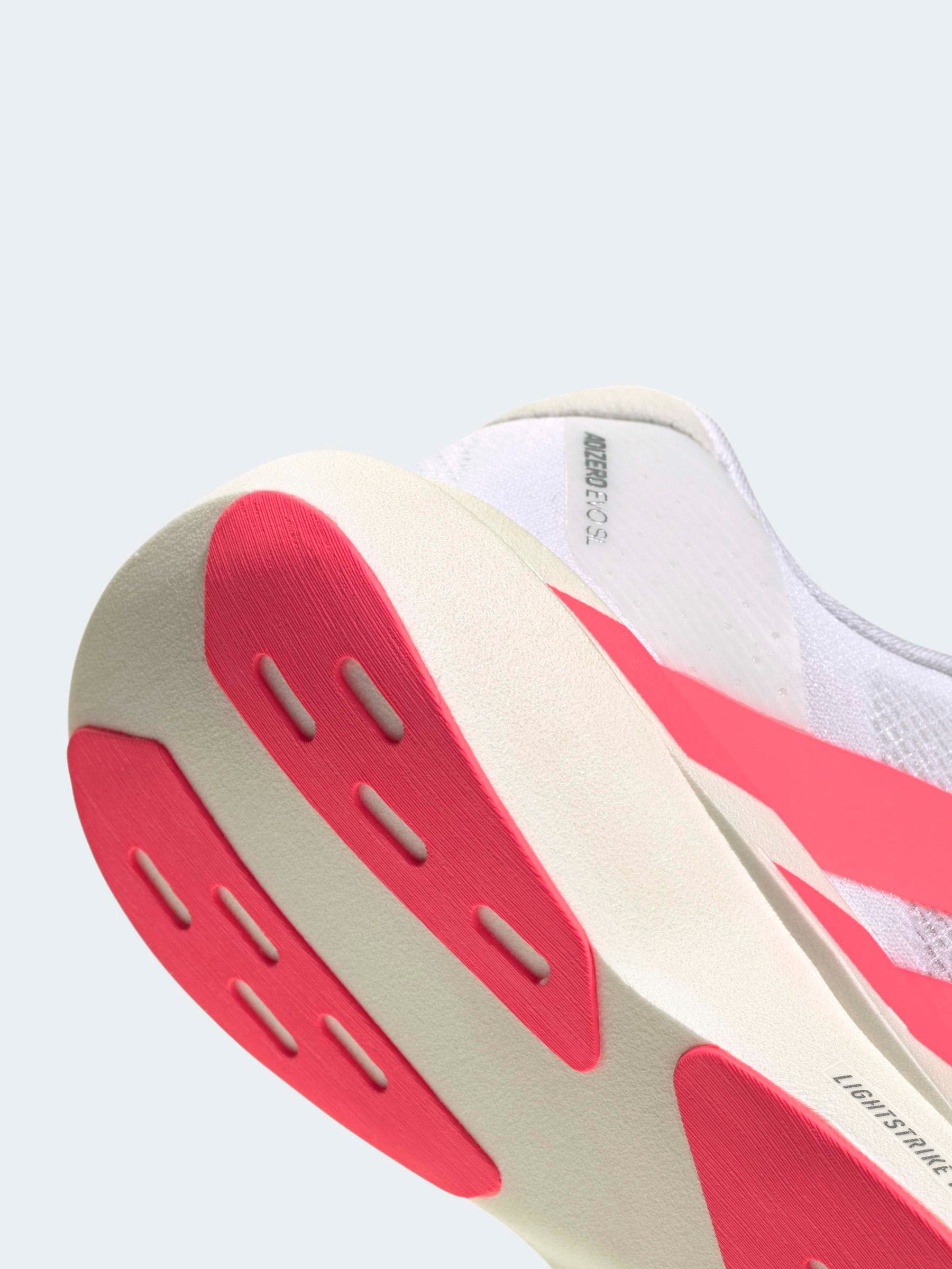 adidas White/Pink adizero Evo SL Junior Trainers image 7