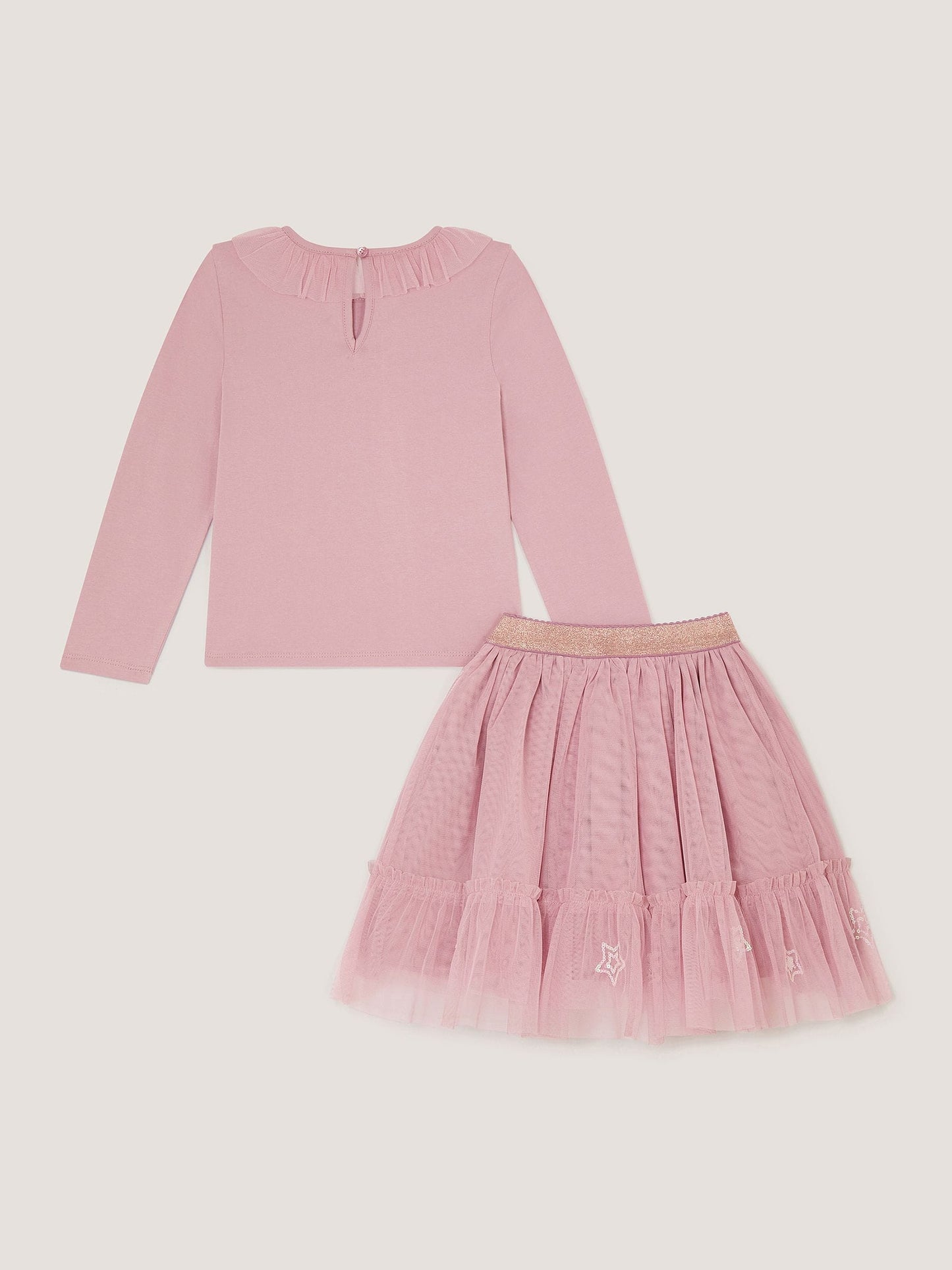 Dsiney Kidz - Monsoon Pink Embellished Top & Mesh Skirt Set image 3